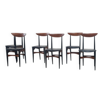 Ensemble de six chaises de salle à manger sculpturales italiennes.