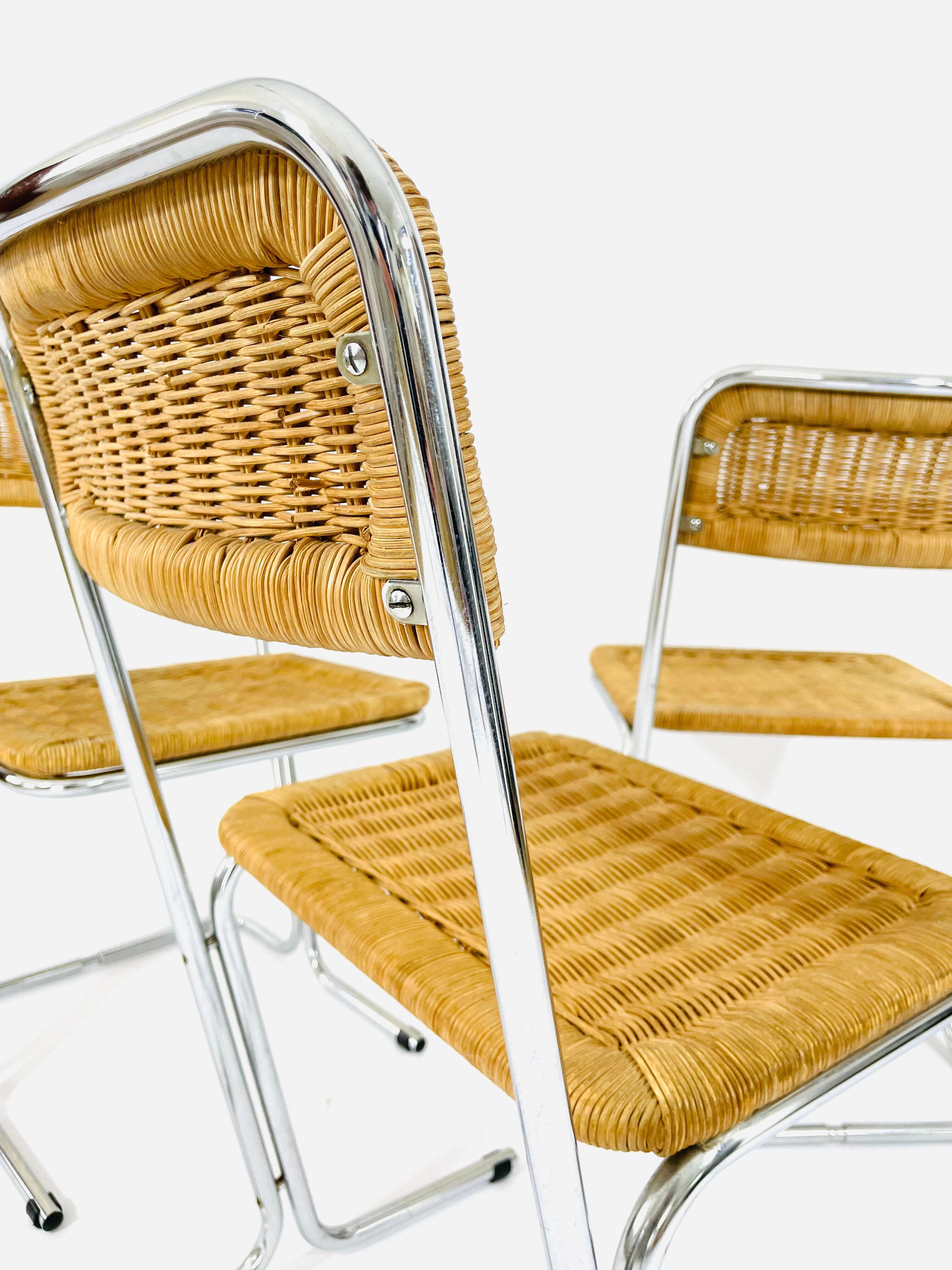 Bauhaus rattan chairs circa 1970