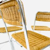 Bauhaus chaises en rotin circa 1970