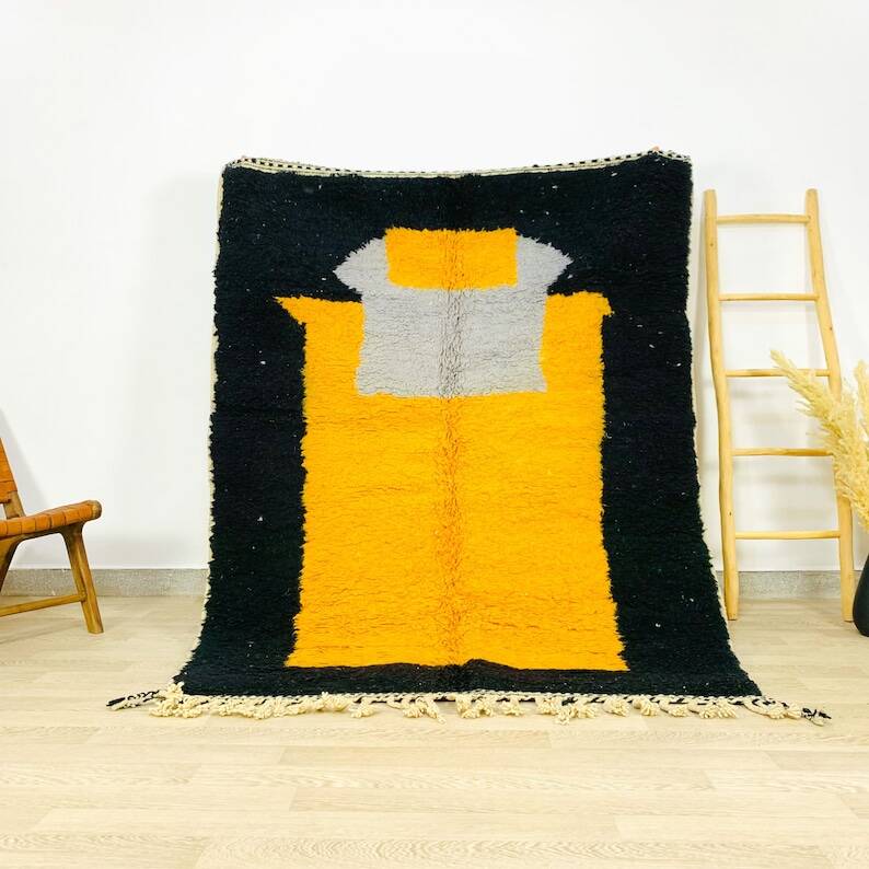 Azilal colorful natural wool handmade rug 300cmx200cm