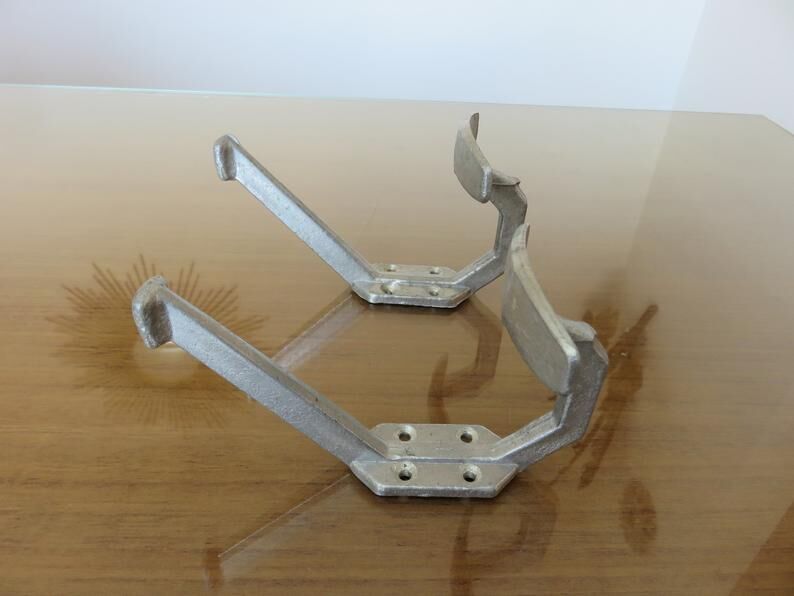 Pair of aluminum patères Art Deco 30 years 40