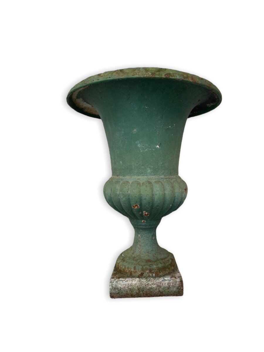 Vase Medici Late XIXth enamel Green