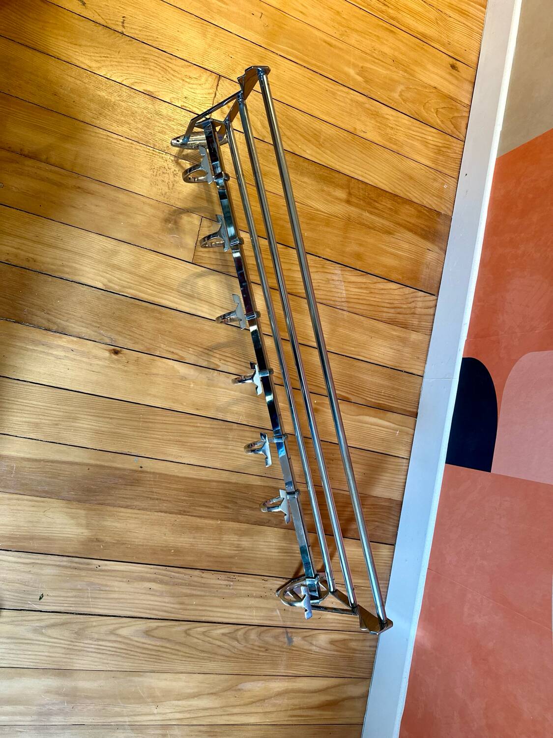 Vintage train wall coat rack 1930 brass