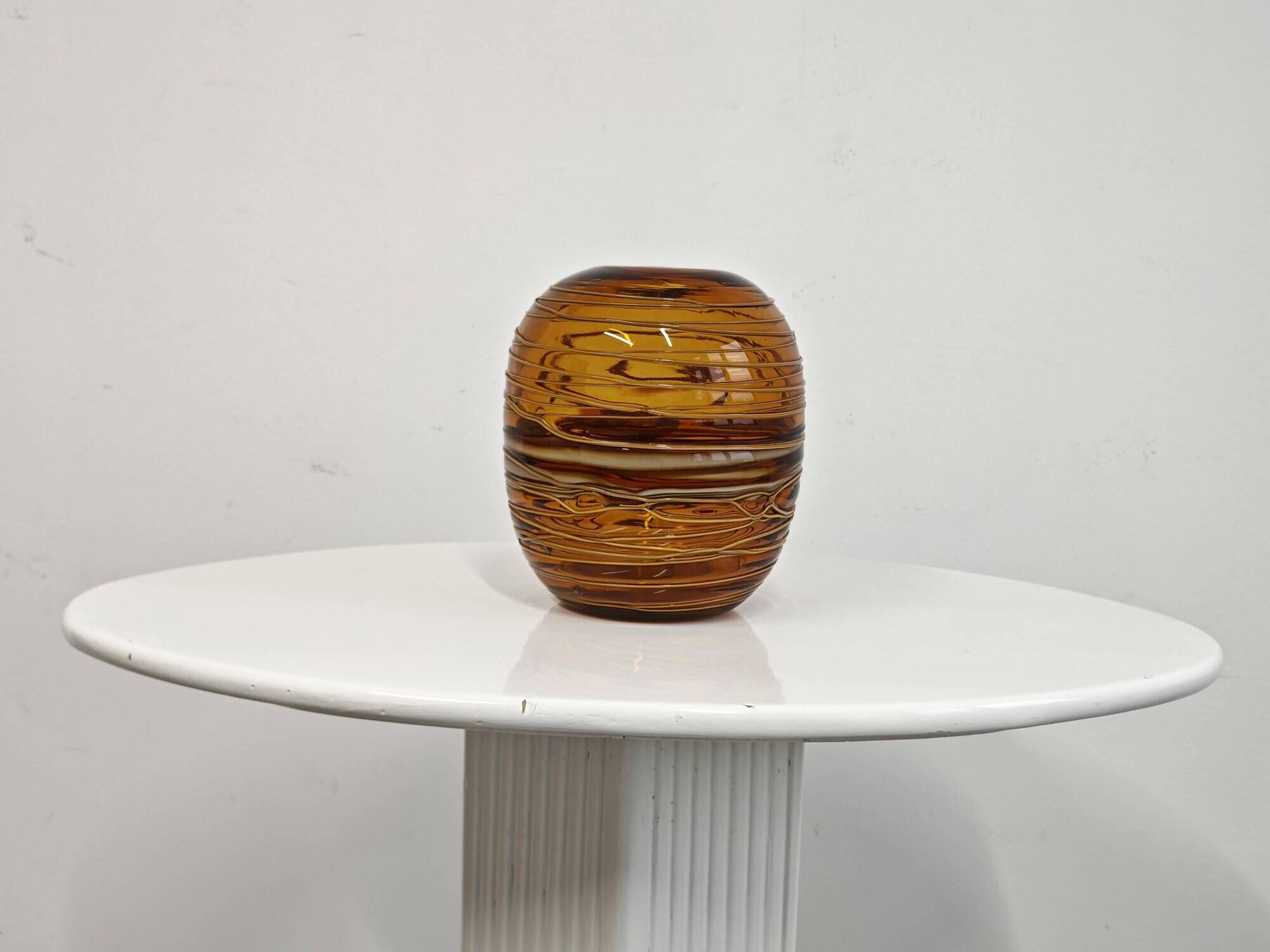 Mid-Century Murano vase in glass by Fulvio Bianconi for Venini