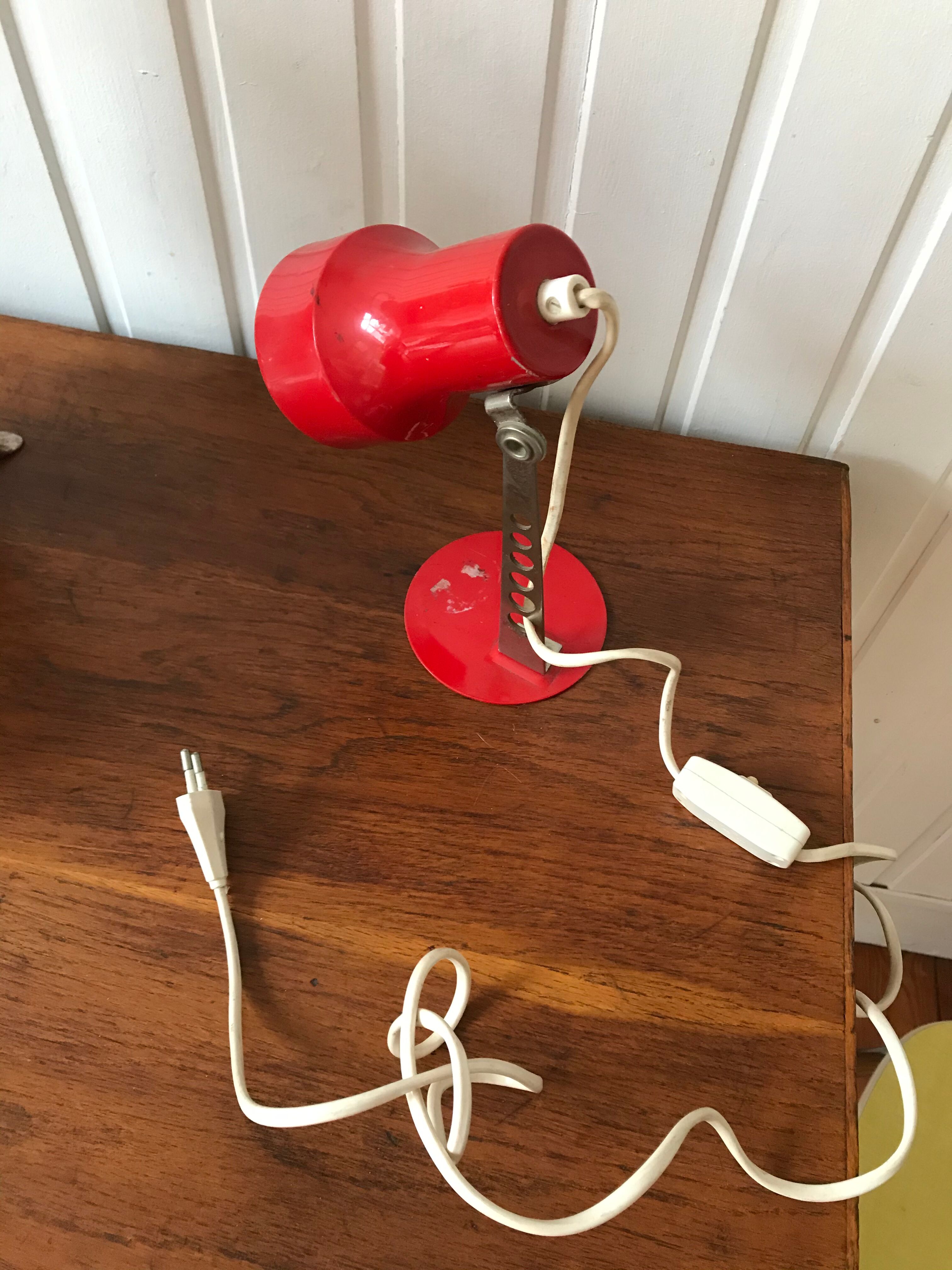 Vintage red lamp 1950