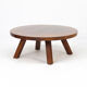 Large round Vintage Brutalist Mid-Century Oak Coffee Table