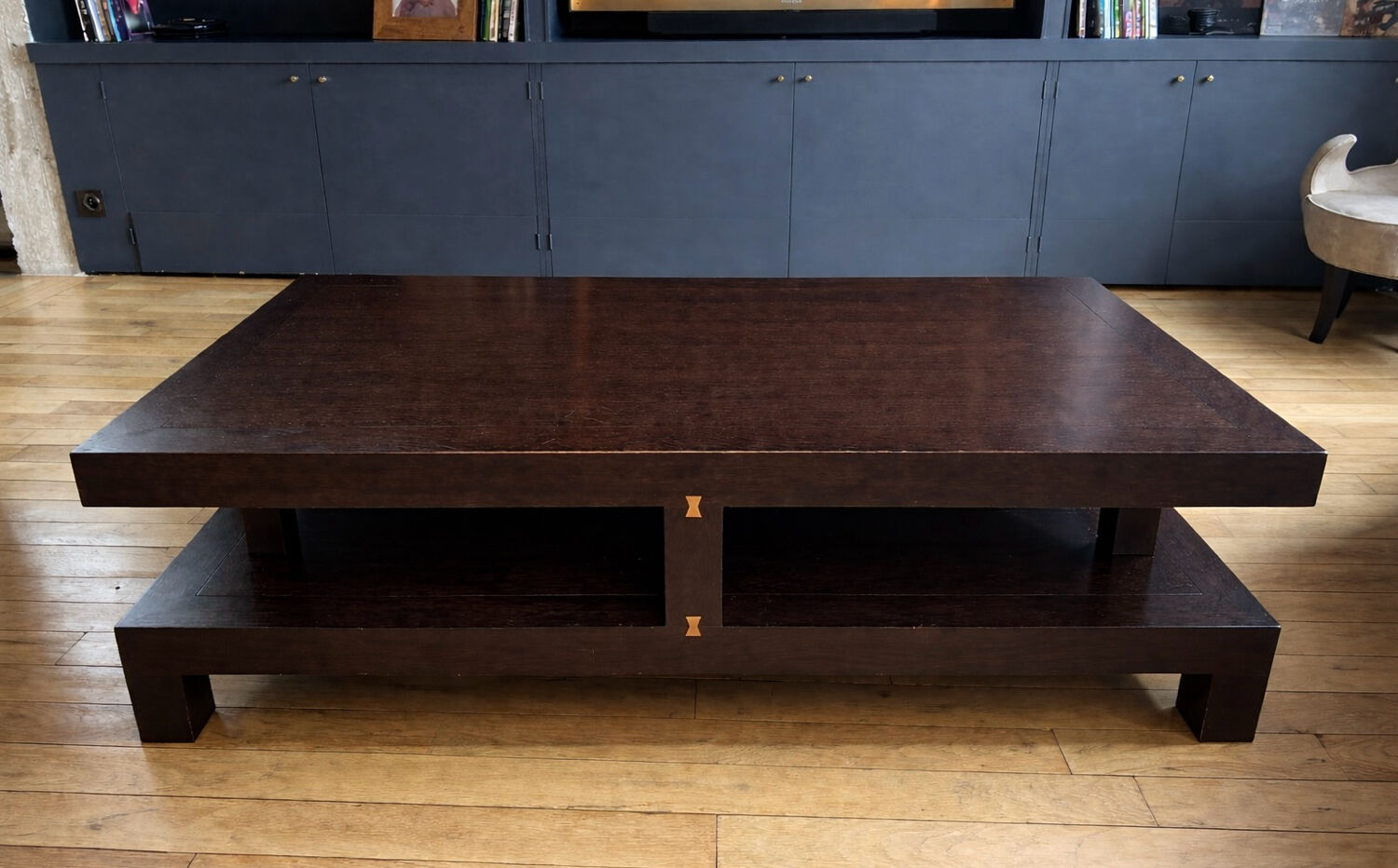 Roche Bobois coffee table in solid wood, wenge – contemporary design