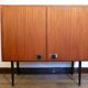 Piece of teak, brass and leather furnitur, Sab brand 1960