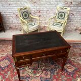 Flat desk of mahogany lady period Louis XVI, XVIIIth century