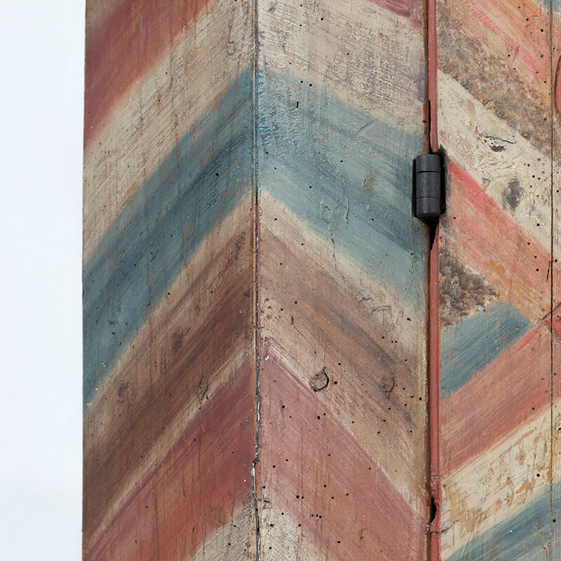 Armoire de mariage peinte en art populaire rustique exceptionnel de 1784