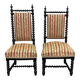 Pair of Napoleon III chairs in turned and blackened wood, late 19th century