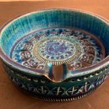 Italian blue ceramic ashtray, design Aldo Londi for Bitossi, 1960