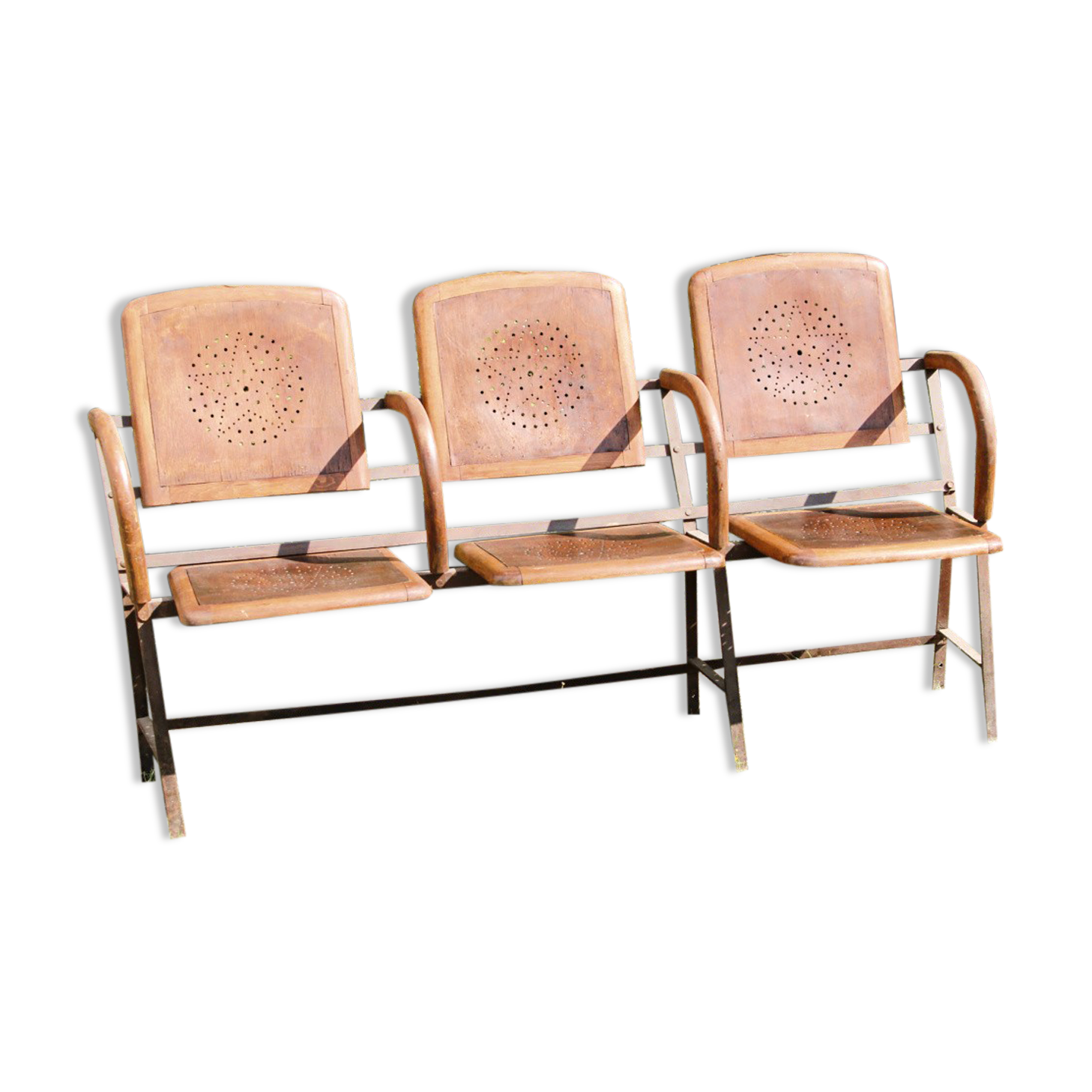 Row of theater folding seats, early twentieth century