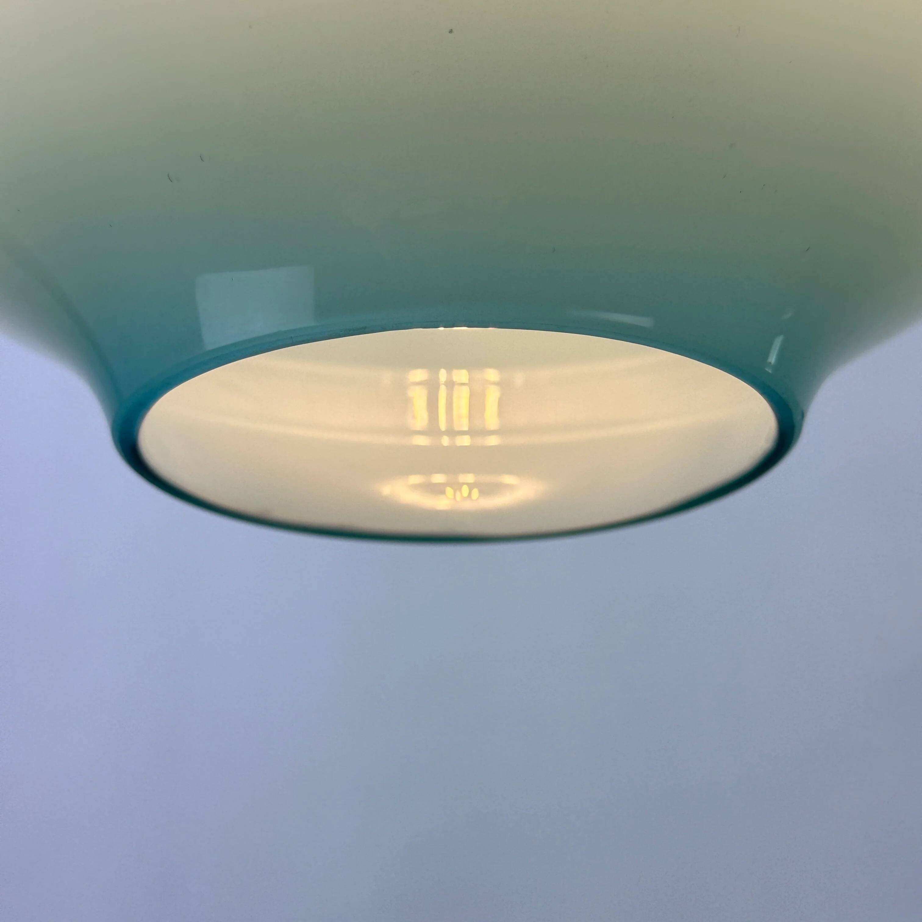 Light blue glass suspension by Massimo Vignelli for Venini, 1950