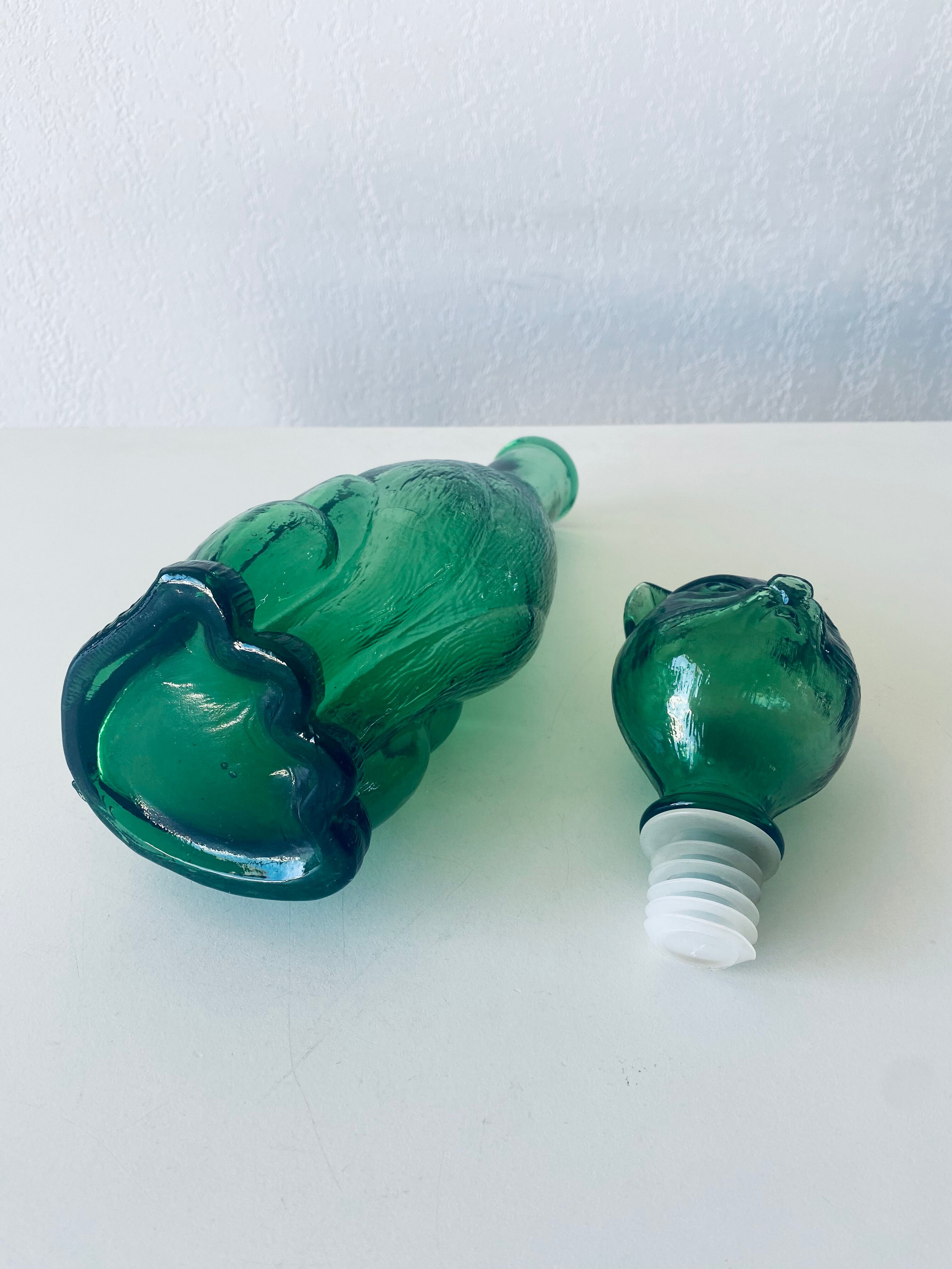 Vintage glass decanter in cat shape