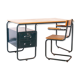 Desk with bauhaus style tubular steel chair