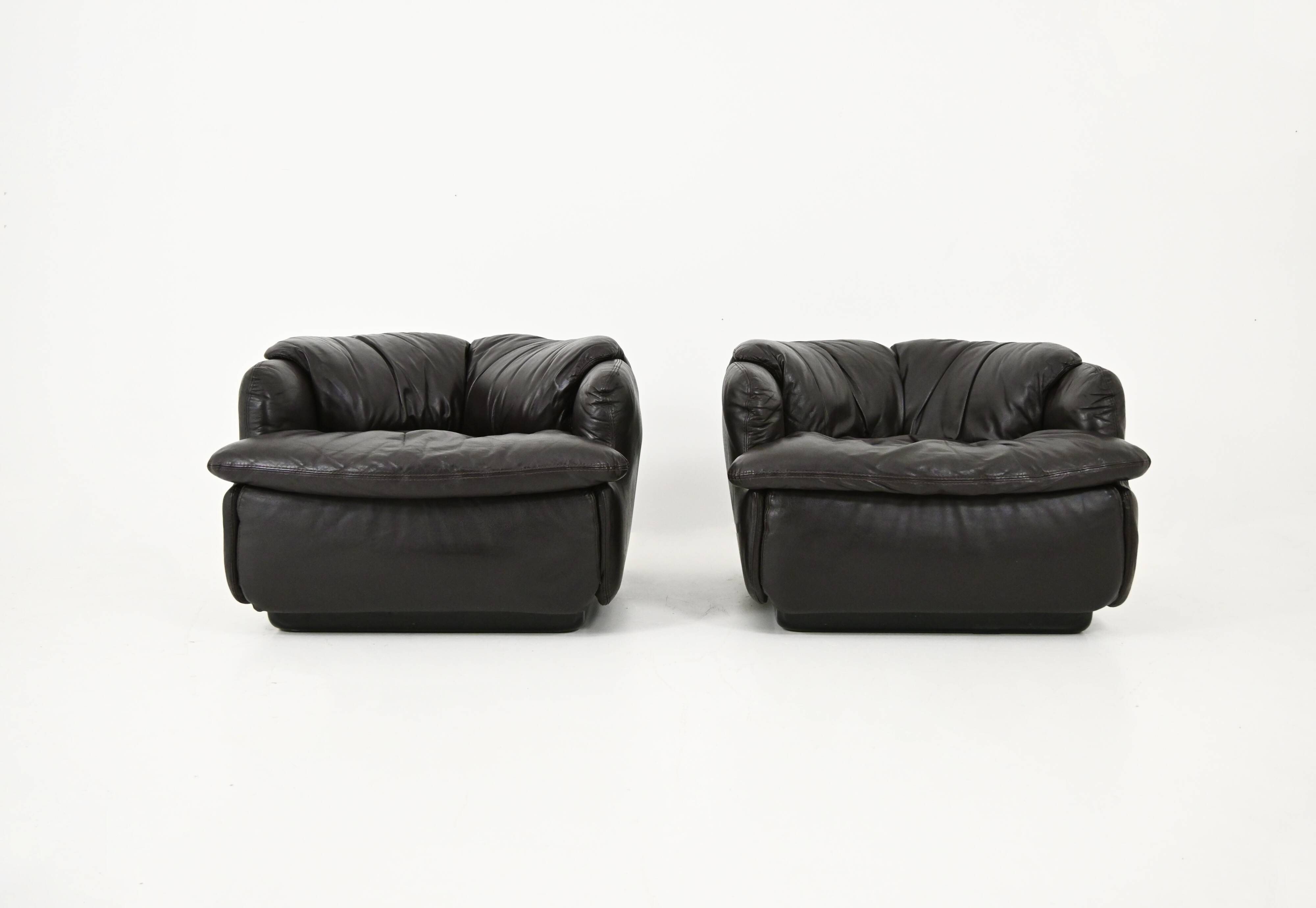Fauteuils « Confidential » par Alberto Rosselli pour Saporiti Italia, 1970
