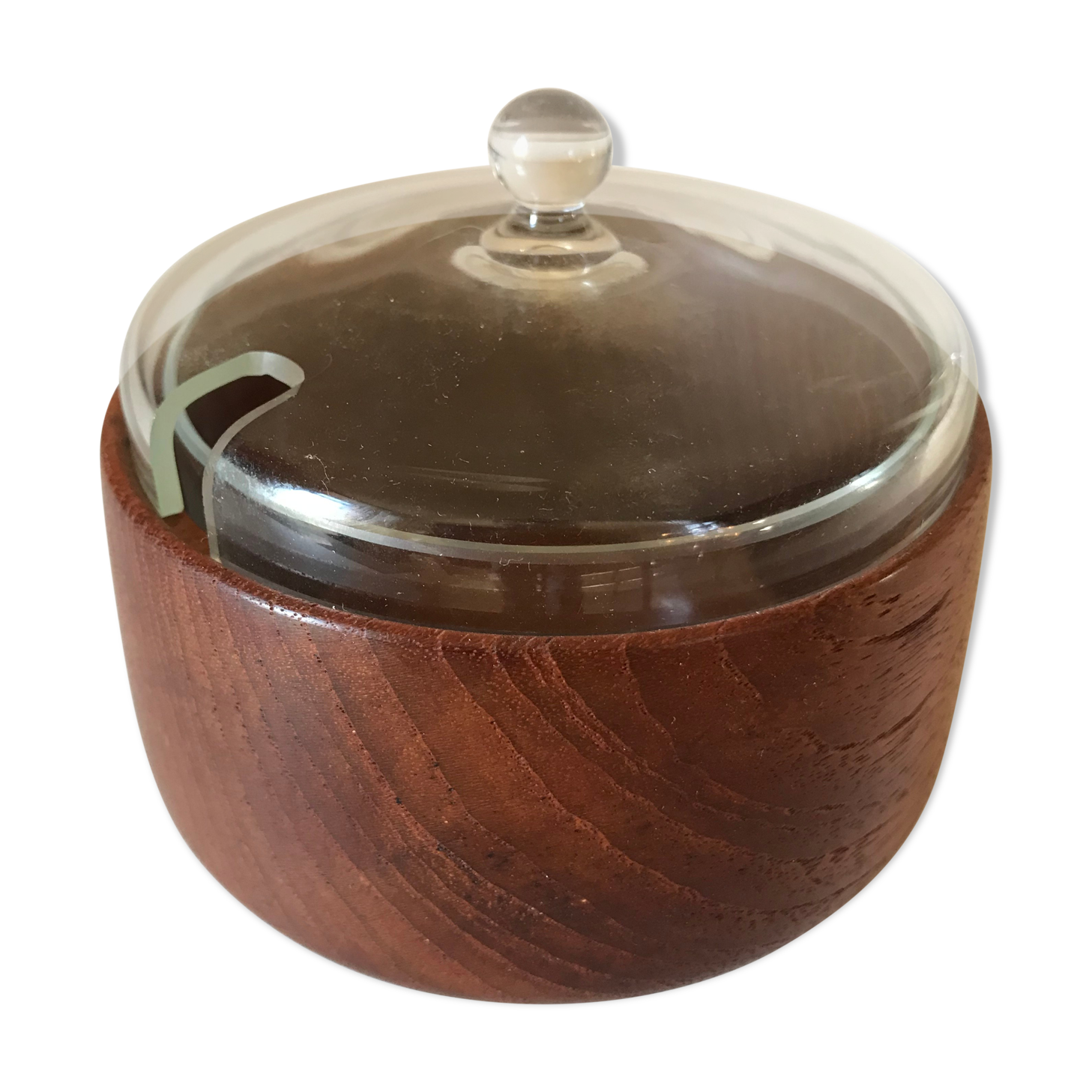 Teak spice pot and glass of the 60 years