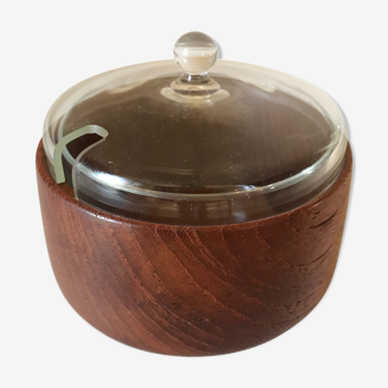 Teak spice pot and glass of the 60 years