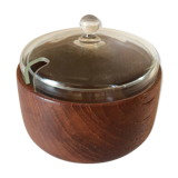 Teak spice pot and glass of the 60 years