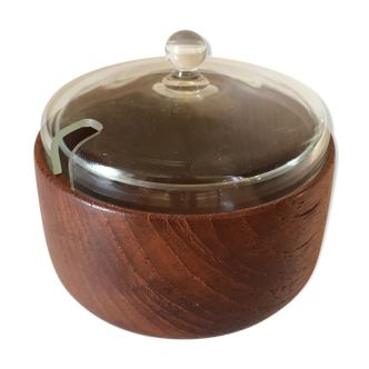 Teak spice pot and glass of the 60 years