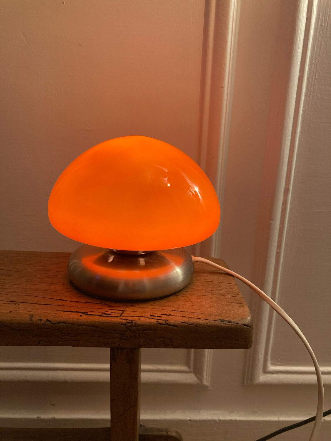 Orange mushroom lamp