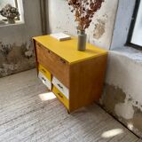 Furniture chest of drawers two-tone 60s