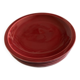 Set de 5 assiettes plates mid century 1970 faience de Longchamp