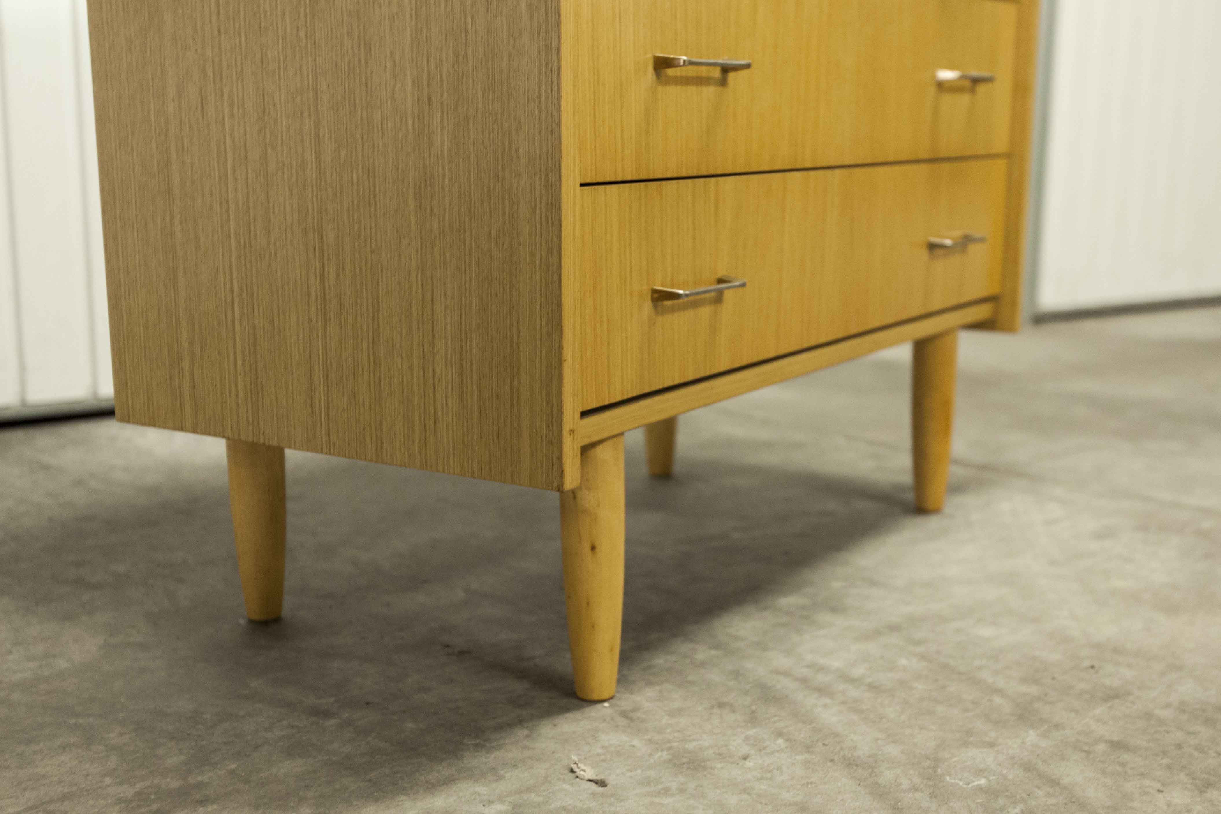 Commode scandinave  4 tiroirs 1990 couleur miel