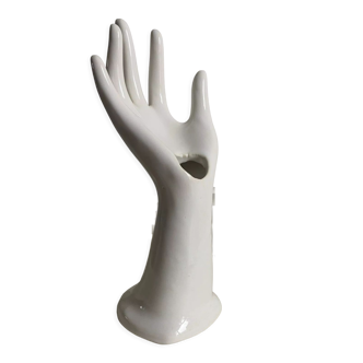 Vintage hand soliflore in white ceramic