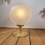 Vintage globe and brass table lamp