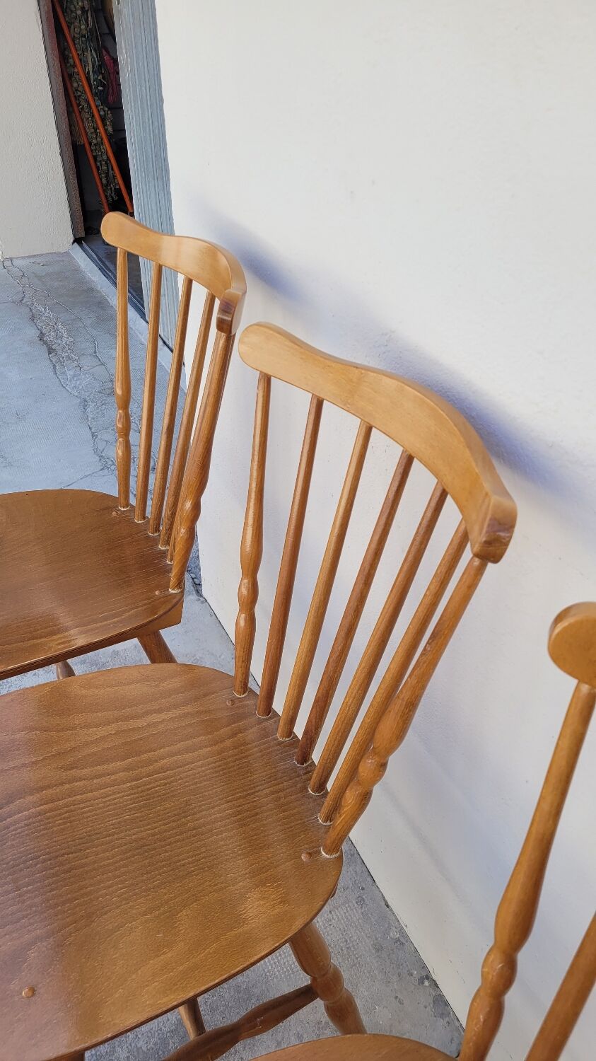 Series of 4 bistro chairs signed Baumann tacoma model 1950 vintage