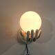 Wall light in ceramic/opaline ball/white/vintage