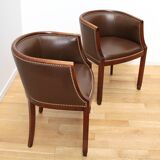 Pair of vintage barrel chairs