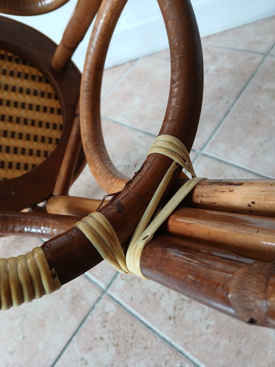 Rattan high chair for children