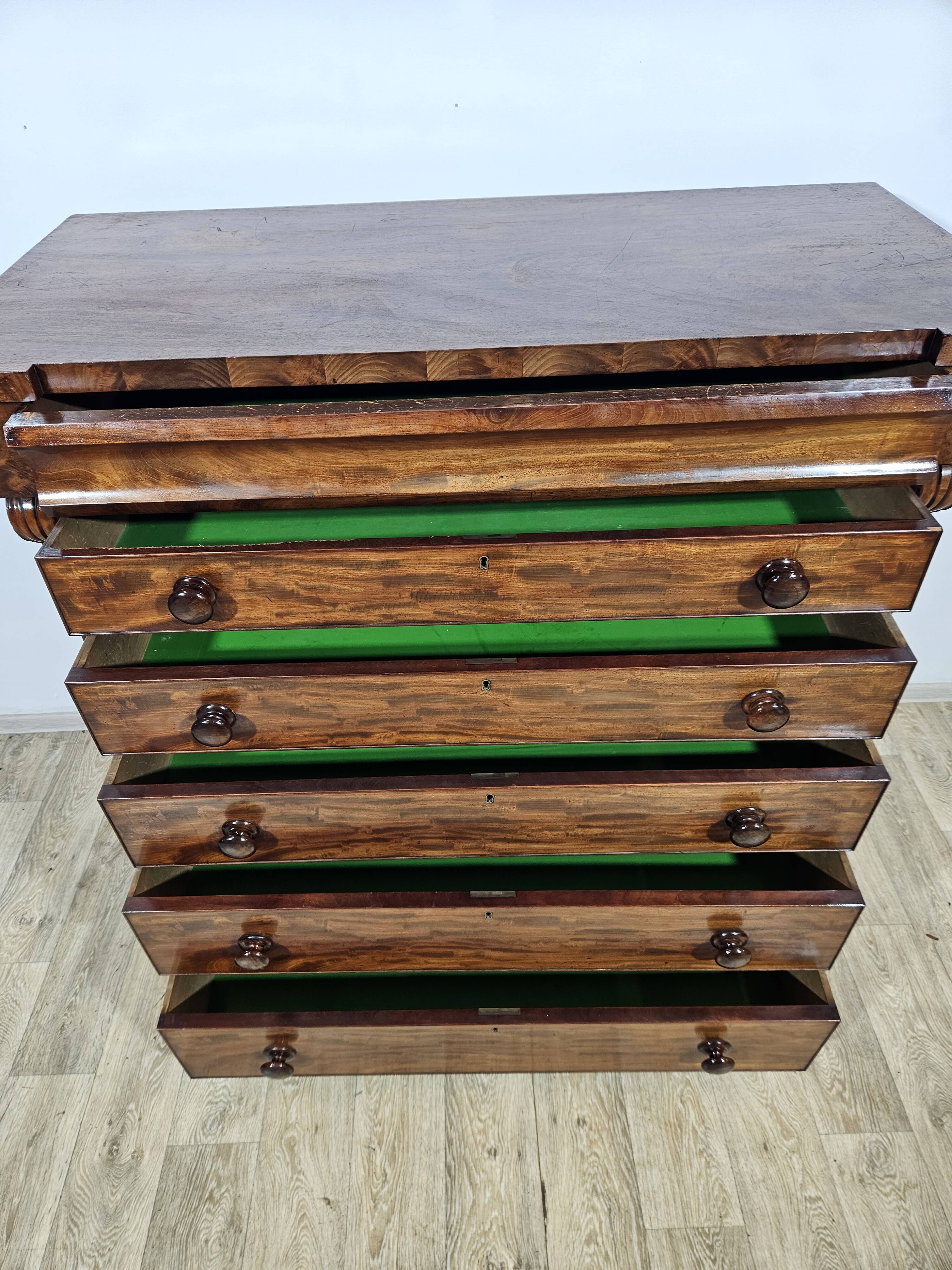 Chiffonier commode Biedermeier/Mahogany, première moitié du 19e siècle