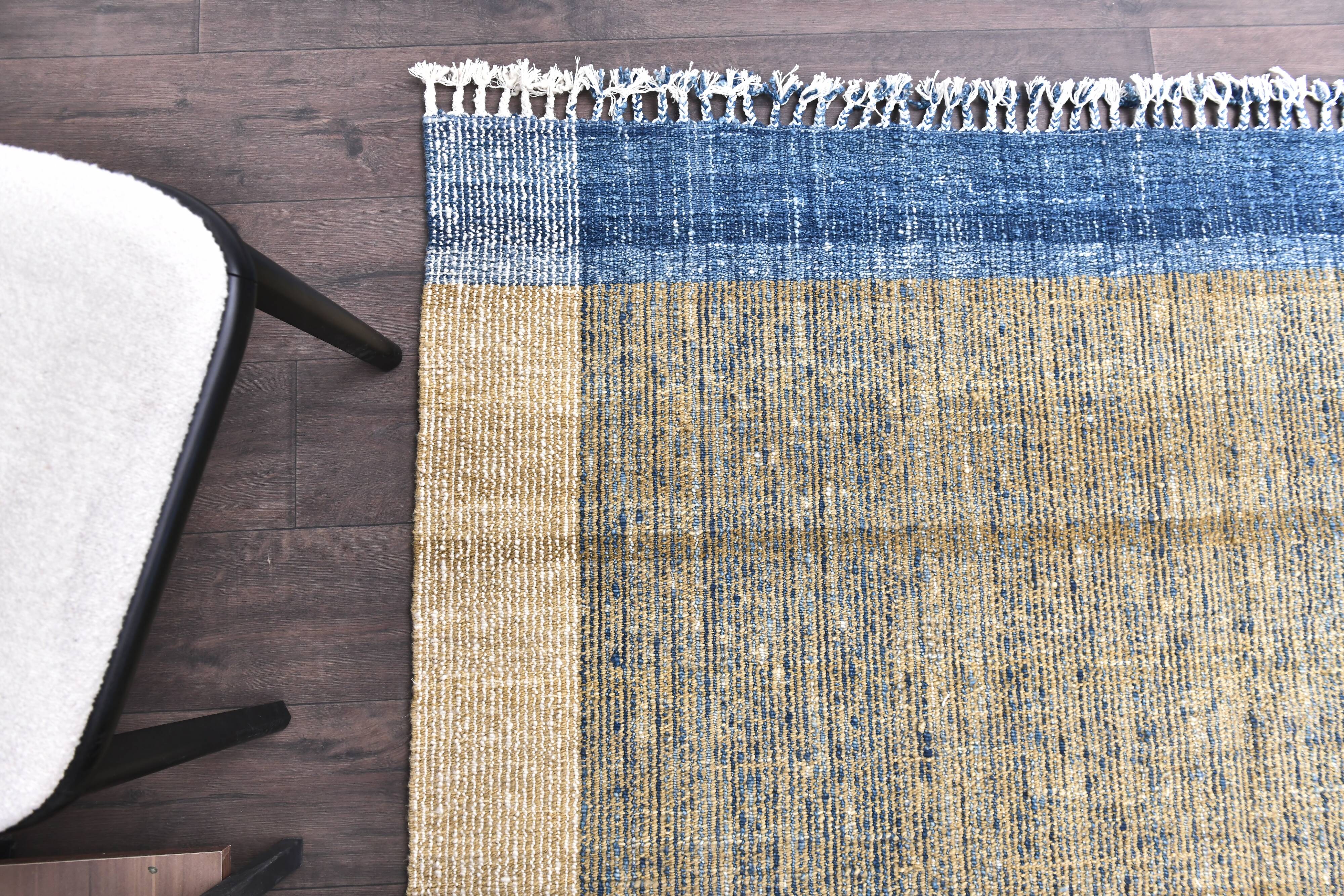 Mustard Kilim Rug- Yellow Blue Kilim Rug 190x290cm wool kilim tapi
