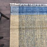 Mustard Kilim Rug- Yellow Blue Kilim Rug 190x290cm wool kilim tapi