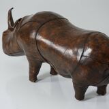 XL Rhinoceros Leather Footstool by Dimitri Omersa