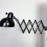 Black Industrial Bauhaus Scissor Wall Lamp from Kaiser Idell, 1930s