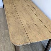 Ancienne table de ferme en bois massif patiné - 178 cm