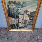 Huile sut toile "Vue de Venise", école vénitienne
