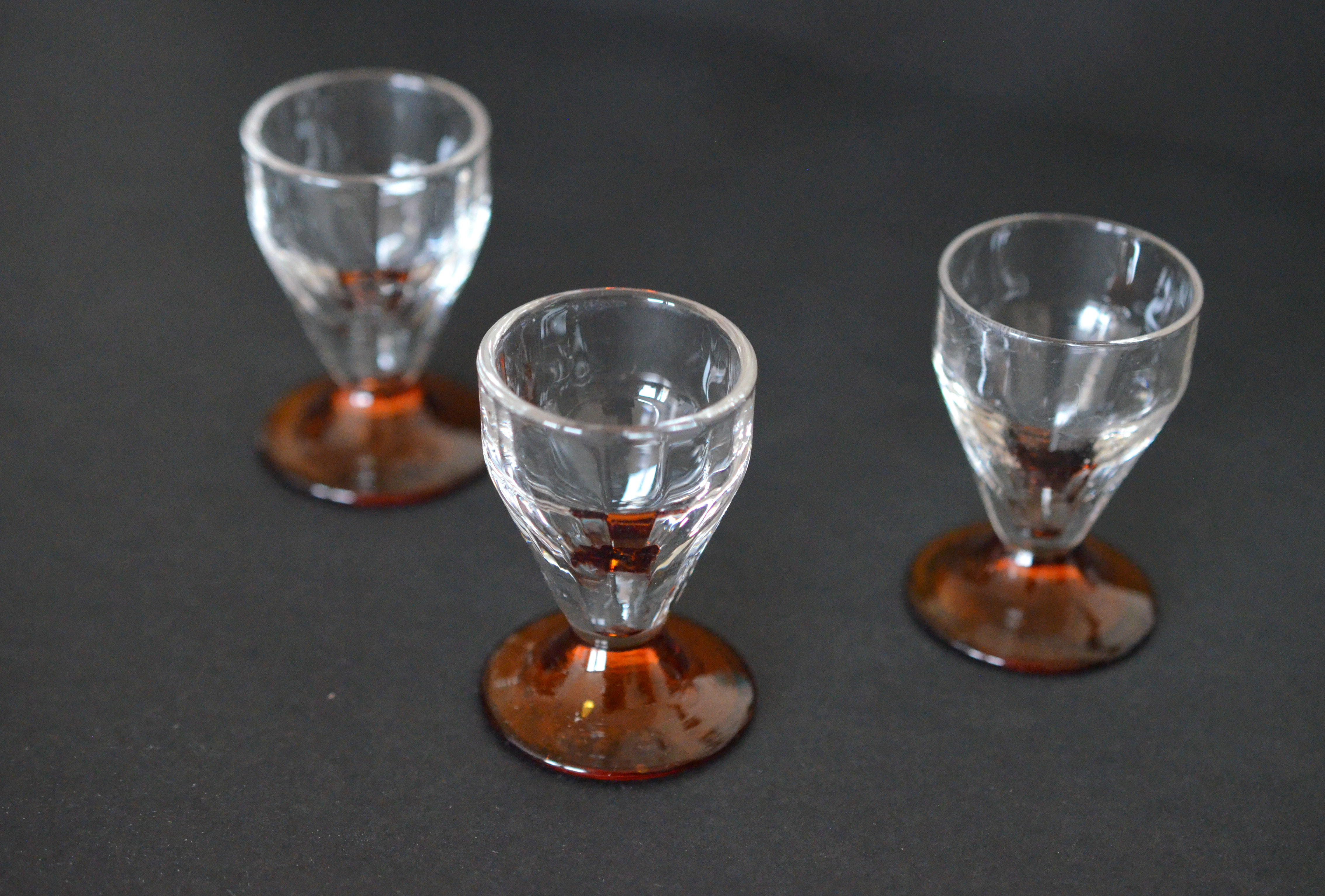 3 small vintage shot glasses
