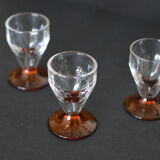 3 small vintage shot glasses