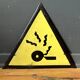 danger warning sign vintage european 1970's industrial enamel sign