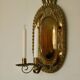 X-large mid-century Swedish brass Baroque sconce with double arm design