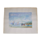 French school 20th century d martine: sailboats on the sea, watercolor