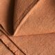 Old harvest tablecloth in terracotta tinted hemp