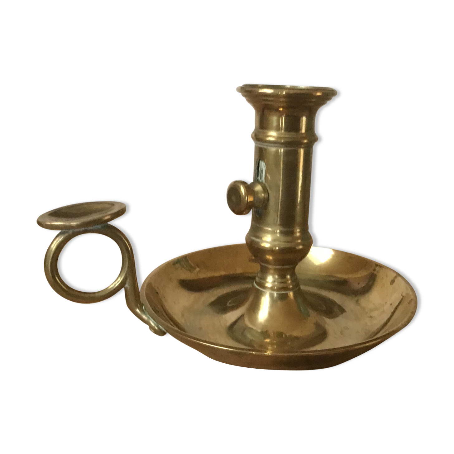 Thumb brass candlestick