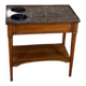 Louis XVI refreshment table in mahogany, brass and marble, 18th century.